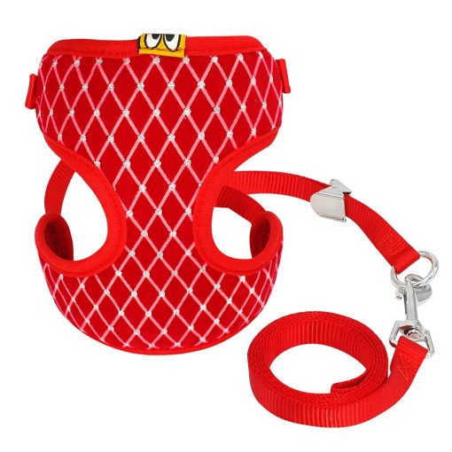 Mesh Cat Harness red color