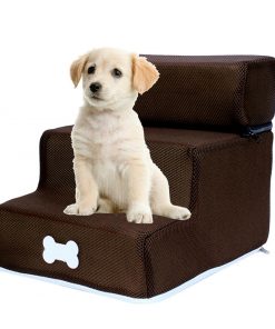 Dog steps for bed brown color