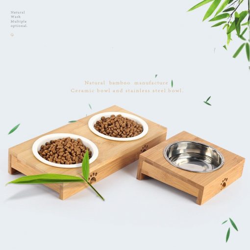 Elevated dog bowls show